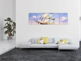 Obraz statku na falach (170x50 cm)