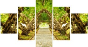 Obraz - Żywy tunel plumerii (125x70 cm)