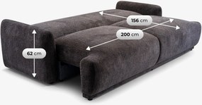 Sofa z Funkcją Spania SELORIA Ciemnoszara Nowoczesna