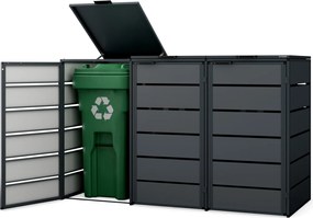 Zabudowa śmietnikowa 240L trzykomorowa, antracyt