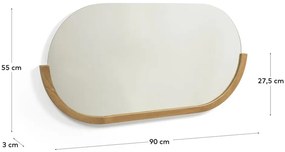 Lustro ścienne z drewnianą ramą 96x55 cm Rokia – Kave Home