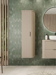 ELEGANCE Szafka wisząca słupek łazienkowy ryfle 31,5 x 35,5 x 139 cm kaszmir