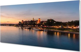 Panel Szklany Zachód Słońca nad Zamkiem na Wawelu