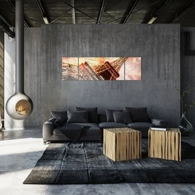 Obraz - Wieża Eiffla w stylu vintage (170x50 cm)