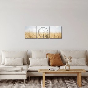 Obraz ziarna (z zegarem) (90x30 cm)