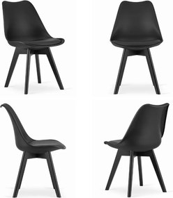 Zestaw stół i 4 krzesła Savio 08, 120x80 cm, dąb craft/czarny, czarne krzesła