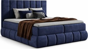 Granatowe łóżko kontynentalne 5 rozmiarów L5-H23