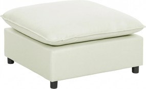 HOMCOM Puf nowoczesny z tkaniną i plastikowymi nogami, do salonu i sypialni, 75 cm, kremowobiały | Aosom PL