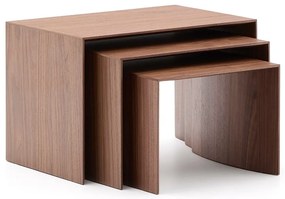 Stoliki zestaw 3 szt. w dekorze orzecha 40x60 cm Litto – Kave Home