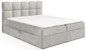 Jasnoszare tapicerowane łóżko kontynentalne 5 rozmiarów M8-R19
