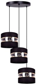 Czarno-złota potrójna lampa wisząca abażurowa - A538 R6-E24