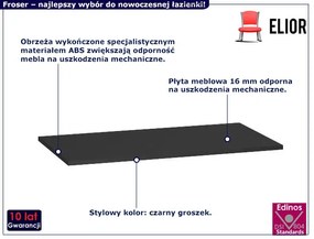 Blat łazienkowy na szafkę 40 cm czarny groszek F8-W79