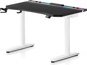 Biurko gamingowe elektryczne RGB Diablo X-Forge, 120x70 cm, czarno-białe