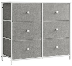 Komoda z szufladami HESTO 80x71 cm, biała/szara