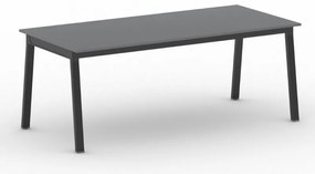 Stół konferencyjny do biura PRIMO BASIC, 200x90 cm, czarna podstawa, grafit