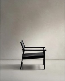 Czarny skórzany fotel Jan – Kave Home