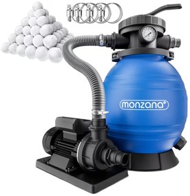 Filtr piaskowy do basenu AQUA z kulami filtrującymi, 10 200 l/h, niebieska Monzana