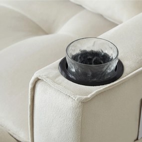 Sofá conversível, Sofá-cama dobrável de veludo - 137 x 76,5 x 86 cm - com função dormir - Bege