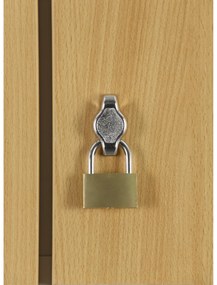 Szafa ubraniowa S1 obniżona, 2-drzwiowa, 1500 x 600 x 500 mm, demontaż, zamek obrotowy, drzwi laminowane, dąb naturalny