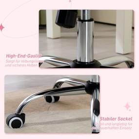 Vinsetto Krzesło do Rysowania Biurowe Komputerowe z Podnóżkiem Regulowana Wysokość 59x59x115cm Czarne | Aosom PL