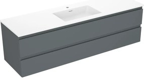 Mexen Orio szafka łazienkowa 160 cm z umywalką Otis, 2 szuflady, grafit mat/biała mat - 91A10-16047-2-BFF66-W18M01