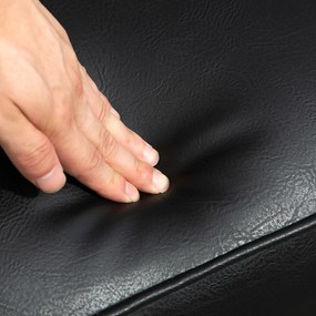 HOMCOM Fotel Akcentowy, Szerokie Siedzisko, Wygląd Skóry, Drewniana Rama, do 120 kg, 67x77x80 cm, Czarny