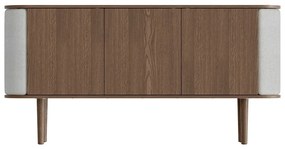 Szaro-brązowa niska komoda w dekorze dębu 150x75 cm Treasures – UMAGE