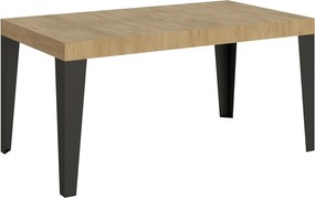 Stół rozkładany 160/244x80 cm Flame dąb naturalny nogi antracytowe