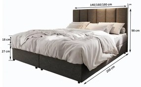 Tapicerowane łóżko boxspring MERALIS 180x200 cm beżowe Materac: Materac sprężynowy Bonell