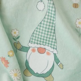 Jasnozielony koc z wielkanocnym motywem z mikropluszu 130x170 cm Spring Gonks – Catherine Lansfield