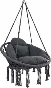 Fotel wiszący Nestio 001, bocianie gniazdo do domu i ogrodu, kolor szary