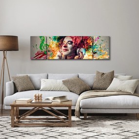 Obraz - Artystka ze słuchawkami (170x50 cm)