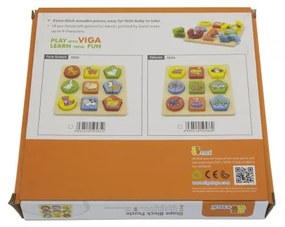 Puzzle edukacyjne drewniane viga zwierzęta