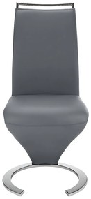 Komplet 4 krzeseł TWIZY - Szara ekoskóra