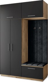 Masseno Garderoba REMA 150/240/60 cm Nowoczesna Szafa do Przedpokoju Dąb wotan