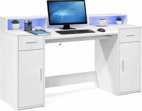 Białe biurko podświetlane 160 cm N1-C06