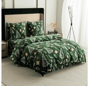 PrzytulneMieszkanie.pl PrzytulneMieszkanie.pl Pościel z mikropluszu GREEN CHRISTMAS zielona Rozmiar pościeli: 70 x 90 cm | 140 x 200 cm