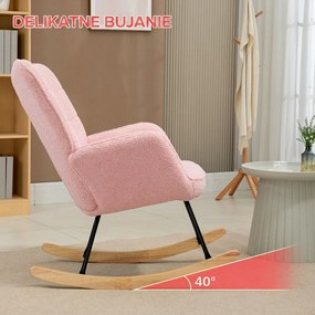 HOMCOM Fotel bujany do 120 kg Różowy Poliester Słodki i wygodny akcent w pokoju, 71 dł. x 92 szer. x 101 wys. cm | Aosom PL