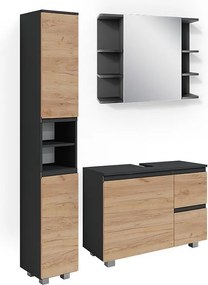 Zestaw mebli łazienkowych szary 80x33x60 j-shape