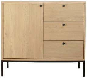 Komoda z 3 szufladami na nóżkach dąb cremona - Urisso 4X