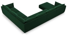 Ciemnozielony aksamitny narożnik (prawostronny/w kształcie litery U) Vanda – Mazzini Sofas