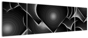 Obraz czarno - białych serc (170x50 cm)