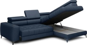 Narożnik BAGGIO Prawostronny z funkcją spania, wolnostojący tkanina LETTO 79 Granatowy WERSAL