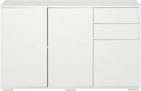 HOMCOM Szafka boczna z szufladami i drzwiami, komoda na dokumenty, szafa wielofunkcyjna, kolor biały, 117 x 36 x 74 cm