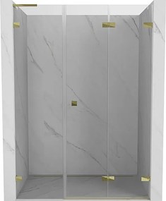 Mexen Lunar-F L drzwi prysznicowe składane prawe 145 cm, transparent, złote - 836SL-145-050-50-00-P