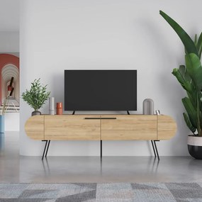 Szafka pod TV w dekorze dębu 195x57 cm Saluso – Marckeric