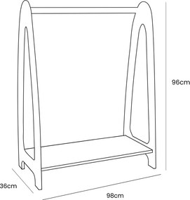 Wieszak dziecięcy w dekorze sosny w naturalnym kolorze 98x96 cm Montessori – Meowbaby