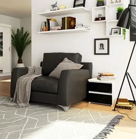 Minimalistyczna szafka nocna biały + czarny połysk G4-G64