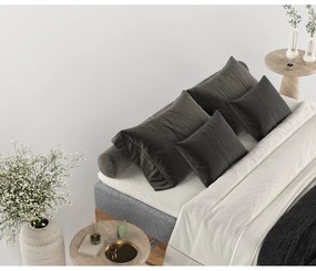 Szaro-naturalne łóżko boxspring ze schowkiem 180x200 cm Faro – Maison de Rêve