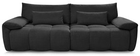 Czarna sofa z tkaniny szenilowej 264 cm Ivane – Bobochic Paris